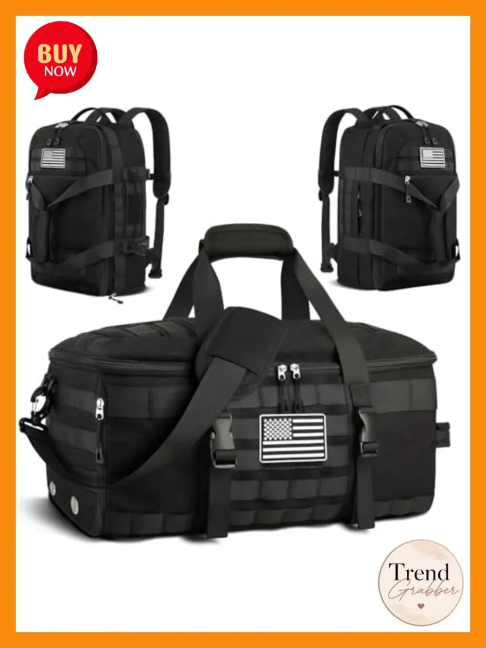 Tactical Duffle Bag Carry On 22x14x9 Airline Approved Gym Travel Weekender
